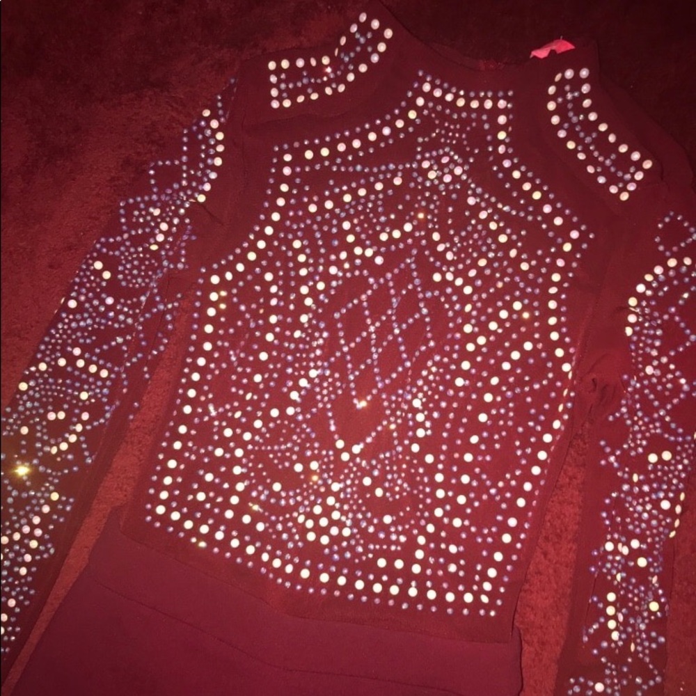 Burgundy fitted bodysuit
